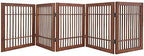 Urnporium Freestanding Wooden Dog Gate Foldable Indoor Pet Gate No Drill Expandable Barrier for Doorways Stairs Hallways Portable Wood Fence for Small Dogs & Puppies (Brown Pet Gate, 5 Panel 24" Tall)