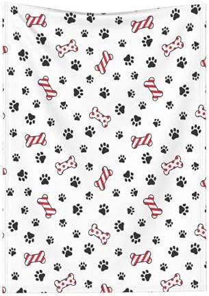 Dog Paw Blanket, Dog Paw Christmas Santa Claus Xmas Truck Blankets, Gift for Girls Dog Paw Lover, 60"x80" Soft Lightweight Plush Throw Blanket for Couch Bed Sofa Decoration by JUNYI