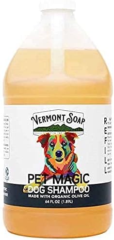 VERMONT SOAP Organic Pet Shampoo, Original Citrus Natural Dog Shampoo, 64oz | Original Citrus scent, organic olive oil, coconut & aloe vera, gentle cleansing, sensitive skin, USDA certified, dog shampoo