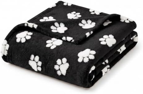 Horaldaily Black Dog Paw Shape 3D Textured Throw Blanket 50x60 - Image 4
