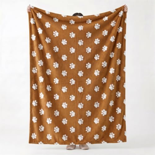 Horaldaily Caramel Dog Paw Shape 3D Textured Throw Blanket 50x60 - Image 4