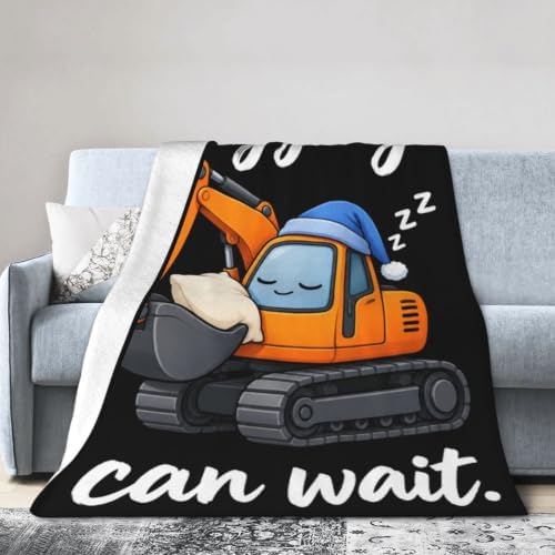 Sleepy Excavator Blanket Throw Gift for Girls Women 60"X50" - Image 4