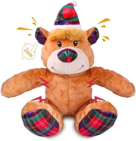 Newget Christmas Squeaky Dog Toys, Plush Dog Chew Toys with Crinkle Paper by Newget