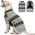 ROZKITCH Large Dog Sweater Ultra-Soft Knit Clothes with Fair Isle Pattern for German Shepherd, Warm Winter Turtleneck Pet Outfit Grey 4XL by ROZKITCH