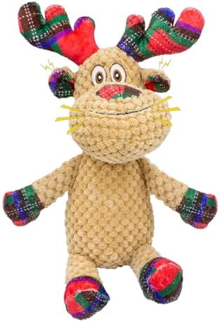 Christmas Dog Toys, Squeaky Reindeer Plush for Dogs by vwptchiPuppyToyPark