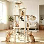 DUMOS 66 Inch Large Cat Tree Tower with Scratching Posts, Multi Level by DumosLifestyle