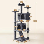 Yaheetech 62in Cat Tree with 2 Condos Sisal Scratching Post Sturdy Tower - Image 3