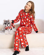 XPUDAC Christmas Matching Dog and Owner Pajamas for Women Sleepwear, XLarge - Image 4