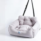 Aidou Dog Booster Seat for Small to Large Dogs & Cats, Pet Travel Safety Seat with Storage & Dual-use Car & Home Bed (Small Grey)