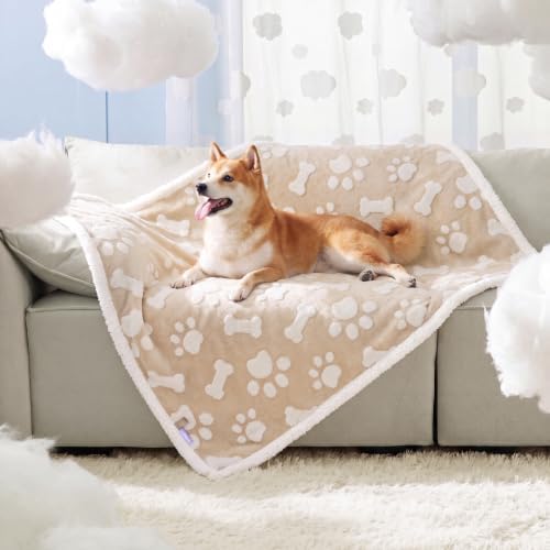 LE SURE Waterproof Dog Blankets for Large Dogs Cute Cozy 3D Jacquard,40x50 - Image 2