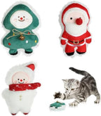 FOIMAS 3pcs Christmas Catnip Toys,Xmas Cat Toys Plush Santa Claus Snowman Tree Interactive Chew Bite Toys for Cat Kitten Indoor by FOIMAS
