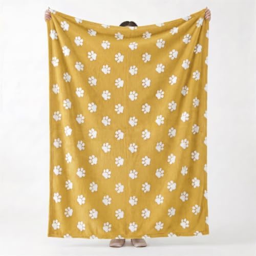 Horaldaily Ginger Yellow Dog Paw Shape 3D Textured Throw Blanket 60x80 - Image 4
