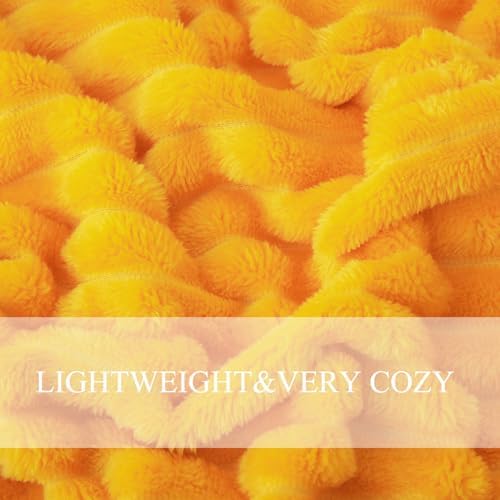 Gold Fleece Throw Blanket 50”×60” for Couch Sofa Livingroom - Image 5