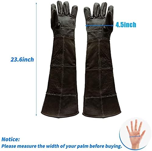 YBB Waterproof Animal Handling Gloves, Anti-Scratch/Bite Protective Long Gloves for Pet Cat Bathing Dog Bird(S)