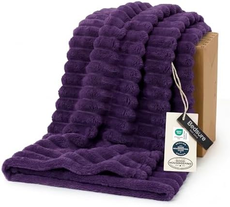 Bedsure Soft Twin Blanket for Bed Decor Gifts Purple 60"x80" by BEDSURE