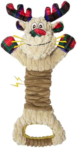 Christmas Dog Toys, Squeaky Plush Elk Dog Toy by DOGTOYS