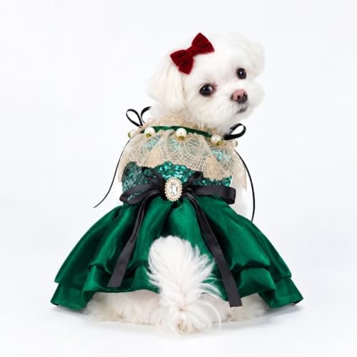 Princess Dog Dresses for Small Dogs Girl Sequin Dog Birthday Dress by PHELORA