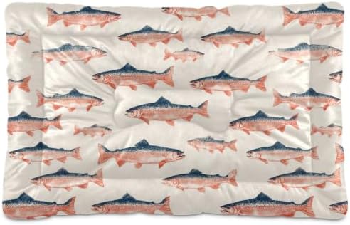 Sea Vintge Salmon Fish Dog Bed Mat 18"x24" by Mazeann