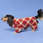 Fitwarm Collared Neck Plaid Dog Pajamas, Thermal Christmas Clothes for Small Dogs Boy Girl, Holiday Pet Outfit, Red, White, Small - Image 3