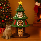 LUCKLIFE 54" Christmas Cat Tree with 3 Cozy Condos,Indoor Holiday Pet Tower by Unknown