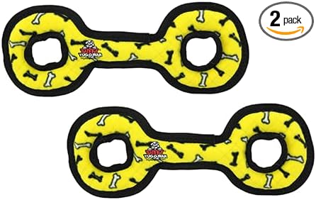 TUFFY® : 2 Pack TugOWar Dog Toy: Ultra Durable Plush Toy with Multiple Layers & Reinforced Seams, Washable and Floats, Original Construction