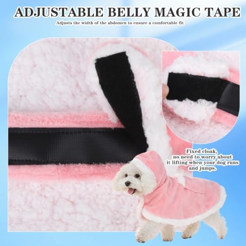 EXPAWLORER Dog Winter Coat with Hat - Fleece Flannel Warm Pet Cloak Cape - Image 5