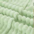 Cream Green Fleece Throw Blanket 60”×80” for Couch Sofa Livingroom - Image 5