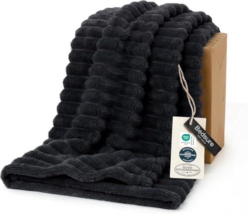 Bedsure Soft Black Throw Blanket for Couch Decor Gifts 50"x60" by BEDSURE