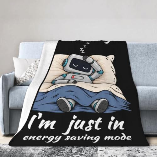 Sleepy Robot Blanket Throw Gift for Girls Women 60"X50" - Image 4