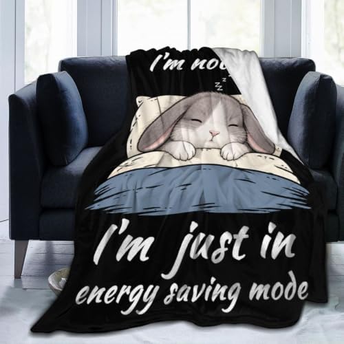 Sleepy Bunny Blanket Throw Gift for Girls Women 50"X40" by Unknown