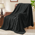 BEDELITE Charcoal Grey Checked Fleece Throw Blanket for Couch, 50x60 Inches by BEDELITE