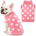 Valentines Dog Sweater Heart Dog Valentines Outfit Soft Warm Knitted Pet Clothes Cold Weather Puppy Clothes for Small Medium Dogs Cats by BAOBICUTE