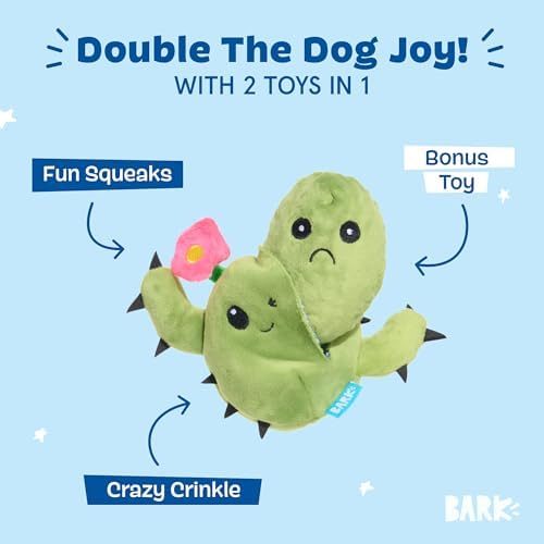 BarkBox Consuela the Cactus 2-in-1 Interactive Plush Dog Toy - Image 2