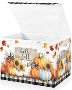 Bolaz Storage Bins with Lids and Handles,Pumpkin Storage Box Basket with Cover Collapsible Organizer Containers for Home Closet, Shelves by Unknown