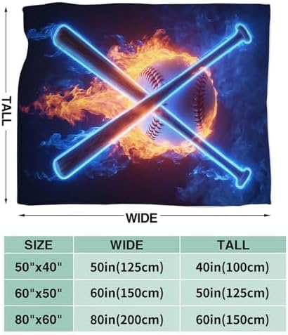 Baseball Blanket for Girls Women Boys Men Adults Kids Soft Cozy Fleece Sports Throw Blankets Gifts Warm Flannel Plush Lightweight Decor for Couch Bed Sofa 80"X60" - Image 7