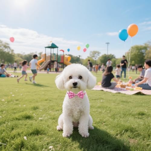 Plaid Dog Bow Ties Bulk for Small Dogs 30 Pack 3.9"*2.1" S - Image 6