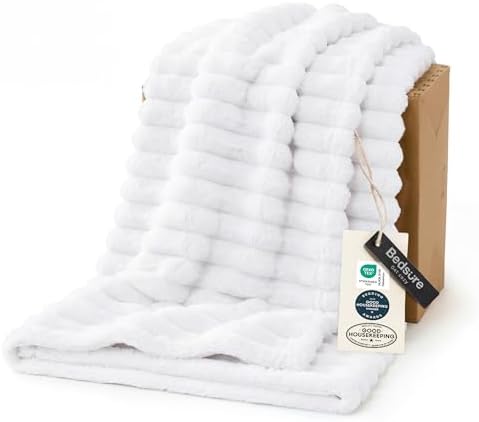 Bedsure Soft Twin XL Blanket for Bed Dorm Bright White 66"x90" by BEDSURE