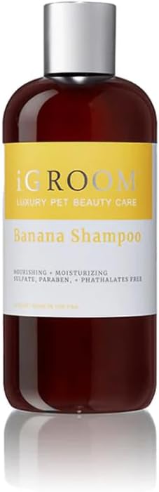 iGroom Banana Dog Shampoo, Luxury Pet Beauty Care, Nutrient-Rich Banana Extract, Nourish & Moisturize, Made in USA, 16 oz