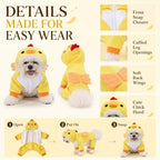 Dog Clothes, Chick Costume,Fleece Full-Body Snap Jumpsuit,S - Image 6