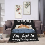 Sleepy Orange Cat Blanket Throw Gift for Girls Women 80"X60" - Image 3