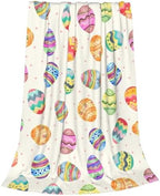 Easter Eggs Blanket, Super Soft Anti-Pilling Throw Blankets,Cute Easter Gift for Girl, Happy Easter Eggs Decor Indoor, Lightweight Flannel Blanket for Sofa Couch Bed 40x50 Inches by Qilerongrong