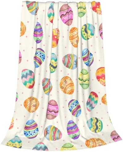 Easter Eggs Blanket, Super Soft Anti-Pilling Throw Blankets,Cute Easter Gift for Girl, Happy Easter Eggs Decor Indoor, Lightweight Flannel Blanket for Sofa Couch Bed 40x50 Inches by Qilerongrong