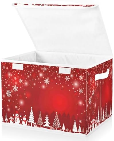 Bolaz Storage Bins with Lids and Handles, Christmas Tree Snowman Storage Box Storage Basket with Cover Collapsible Organizer Containers for Home Closet, Shelves by Unknown