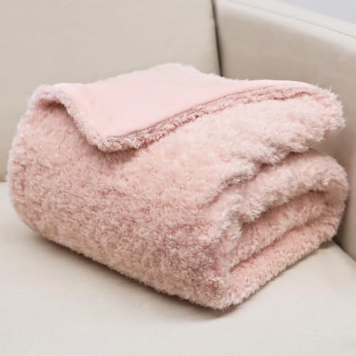 Reversible Pink Throw Blanket for Girls, 40x60 Inches by VigorSpring