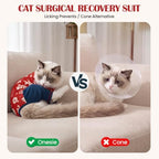 DENTRUN Cat Christmas Onesie, Soft Fleece Recovery Suit Pajamas for Cats - Image 3