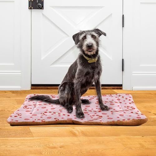 Dog Bed Mat Candy Cane Christmas Pink Washable Anti Slip Bottom Comfy Kennel Pad Cat Crate Mat Dog Pet Pad 18 x 24 Inches - Image 6