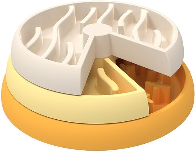 Raelynn Slow Feeder Dog Bowls, 3 Tiered Rotating Puzzle Bowl for Dogs | Interactive Puzzle Toy for Small/Medium Dogs and Cats, Thickened PP Material, Non-Slip Base Maze Feeder, Easy to Clean