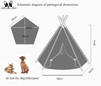 Scnbom Pet Teepee Dog & Puppy Cat Tents Tipi Bed Portable Houses | with Thick Cushion for Pets Up to 20lbs