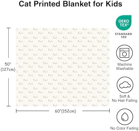 Ultra Soft Cat Throw Blanket for Kids - 50x60 Inches - Image 3
