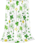 St. Patrick's Day Shamrock Throw Blanket, Ireland Greens Clovers Gold Coin Horseshoe Flannel Blanket, Soft Lightweight Warm Fleece Blanket for Sofa Chair Couch, 30 x 40 Inch by Qilerongrong